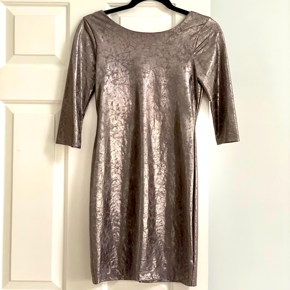 Silver low back scoop dress
